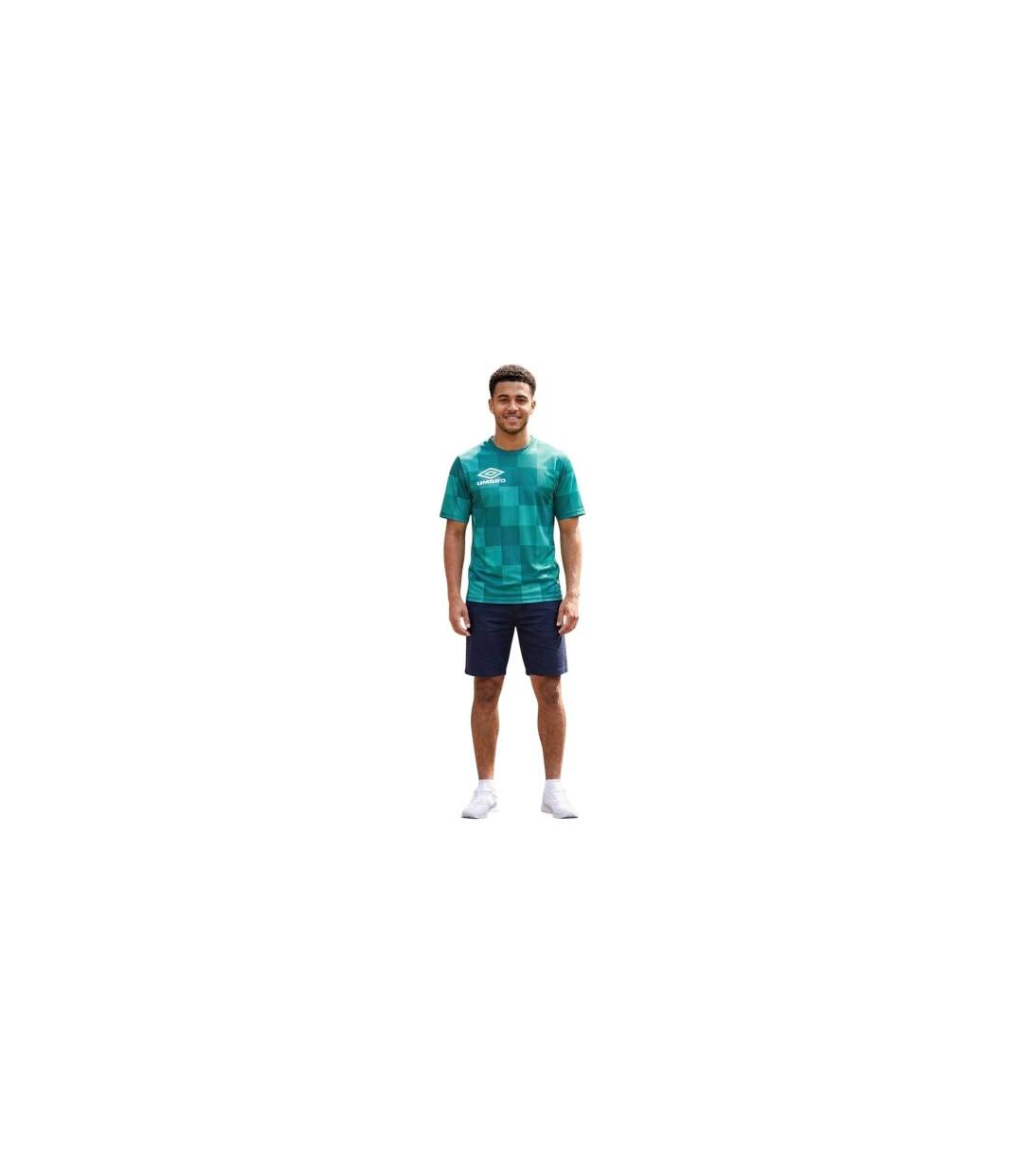 Mens Checkerboard Logo T-shirt Turquoise Umbro-1