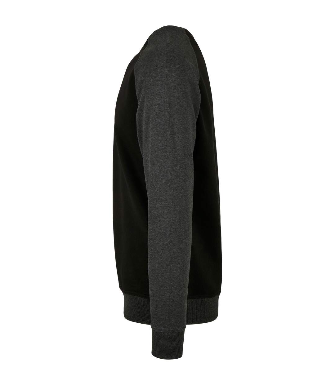 T-shirt Manches Raglan Homme Noir Charbon Chiné Build Your Brand-4