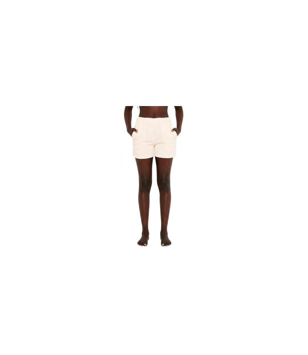 Womens/ladies Fleece Shorts Cream Missy Empire-1