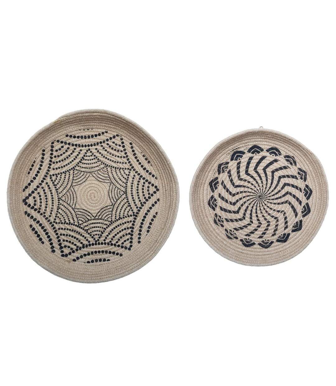 Lot de 2 Décorations Murales Jute Panier 48cm Naturel-1