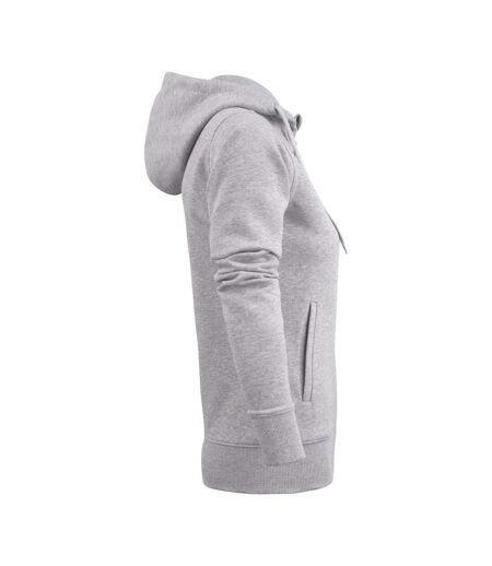 Womens/ladies Overhead Melange Full Zip Hoodie Grey Melange Printer