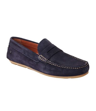 Mens Collins Driver Suede Loafers Navy Base London