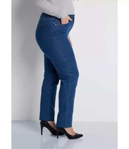 Jean 5 poches ceinture extensible coton stretch