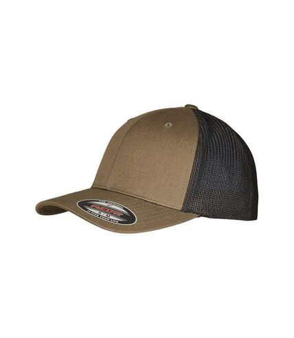 Casquette trucker adulte vert sombre / noir Flexfit