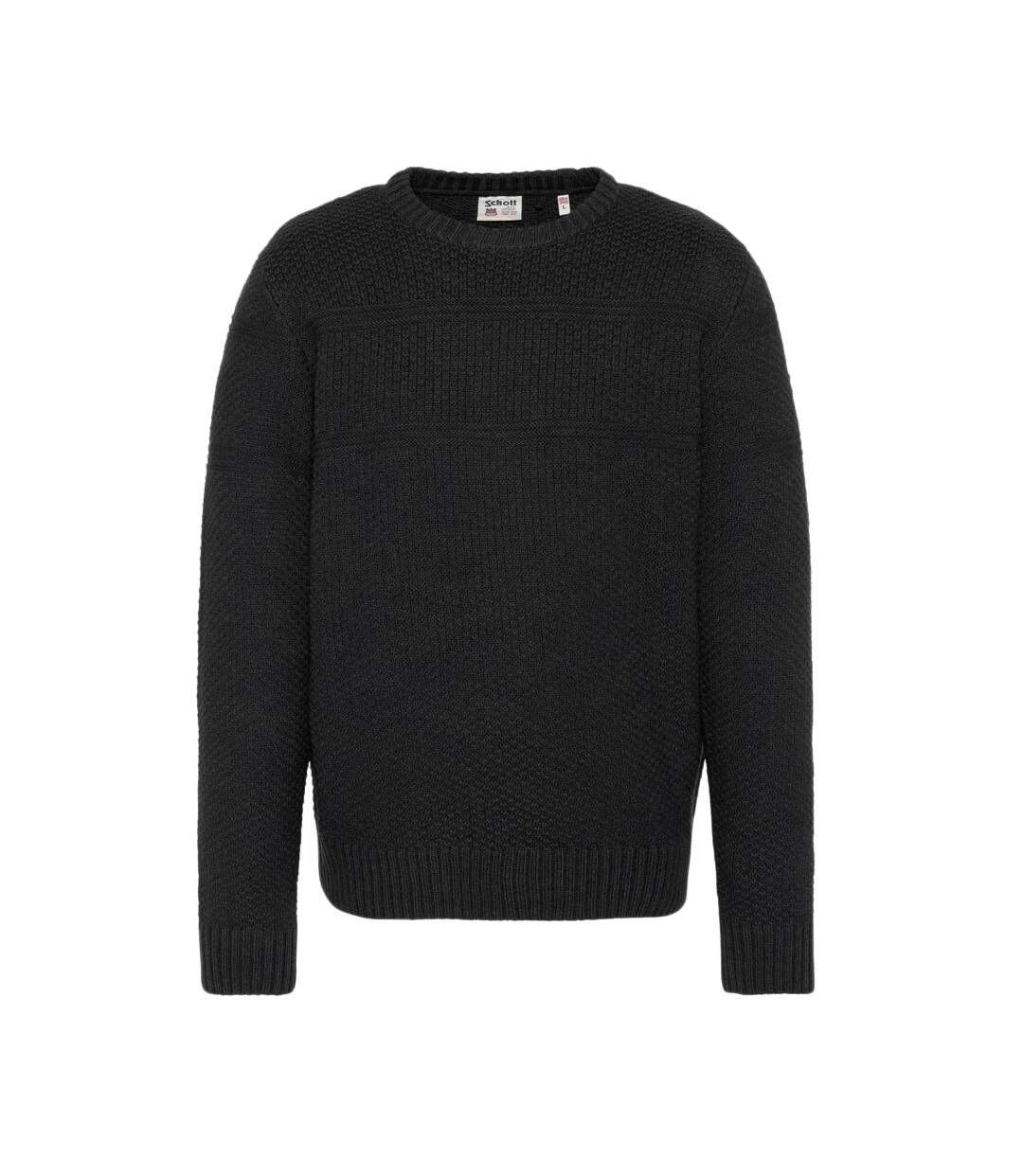 Pull Noir Homme Schott PLWASP - L-1