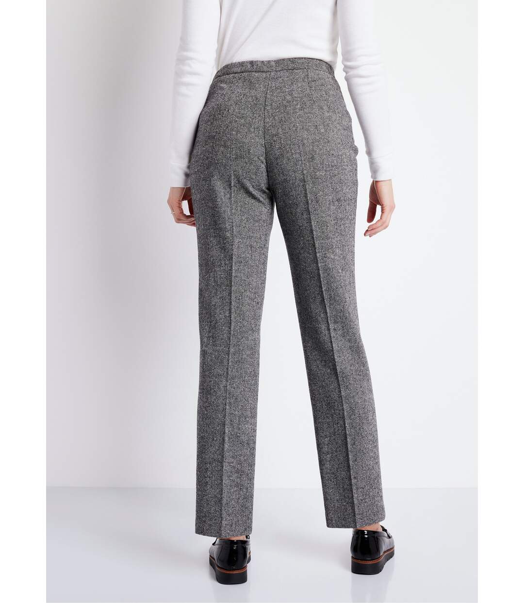 Pantalon droit chevrons ou chiné entrejambe 70 cm-2