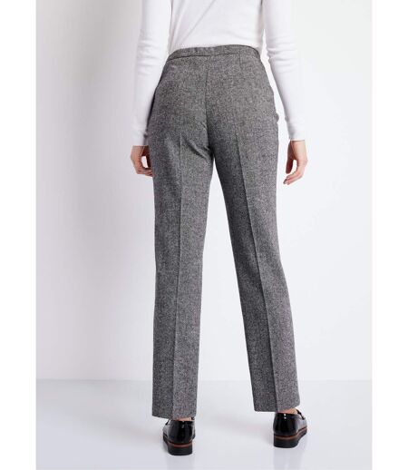 Pantalon droit chevrons ou chiné entrejambe 70 cm