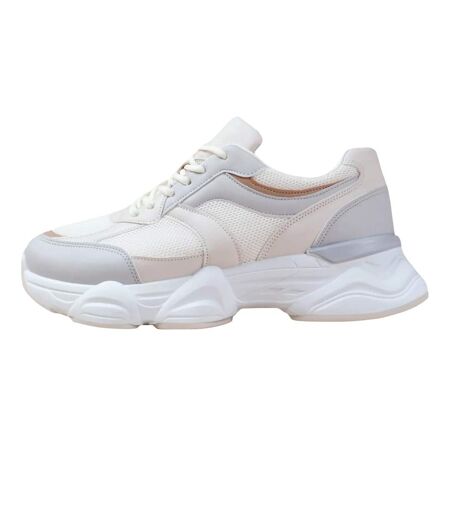 Womens/ladies hoops mesh sneakers cream/gray Where´s That From