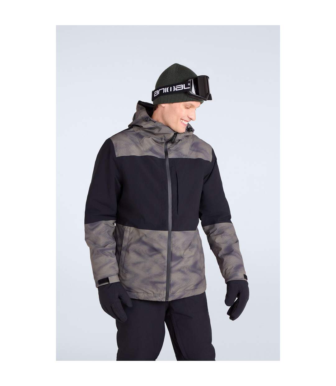 Blouson De Snowboard Cruise Homme Marron Kaki Animal-1