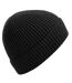 Bonnet Unisexe Adulte En Tricot Côtelé Noir Beechfield-1