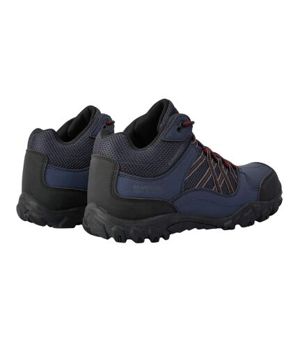 Mens edgepoint mid waterproof hiking shoes navy/rio red Regatta