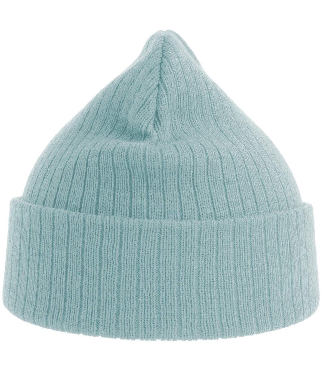 Unisex adult rio ribbed recycled beanie light blue Atlantis-2