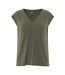 T-Shirt kaki femme pieces kamala-1