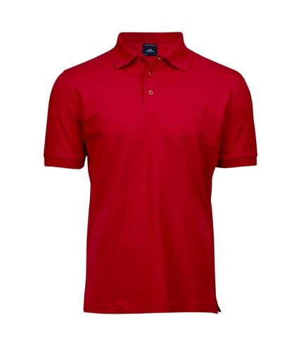 Tee Jays Mens Luxury Stretch Pique Polo Shirt (Red)