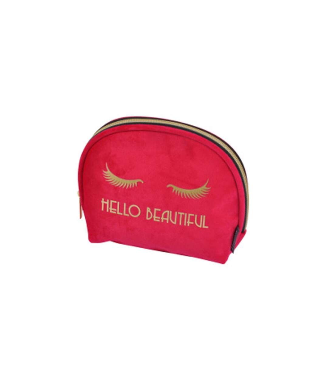 Pochette Cosmétique Velours Hello 15cm Fuchsia-1