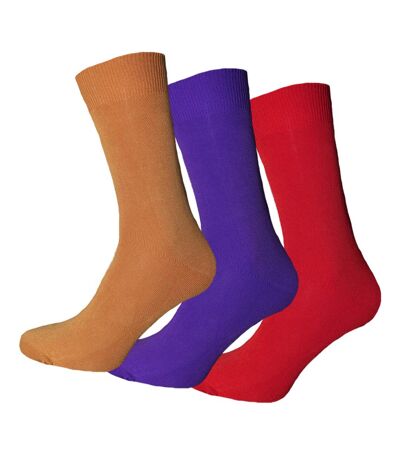 Simply Essentials - Chaussettes - Homme (Moutarde / Violet / Rouge) - UTUT1736