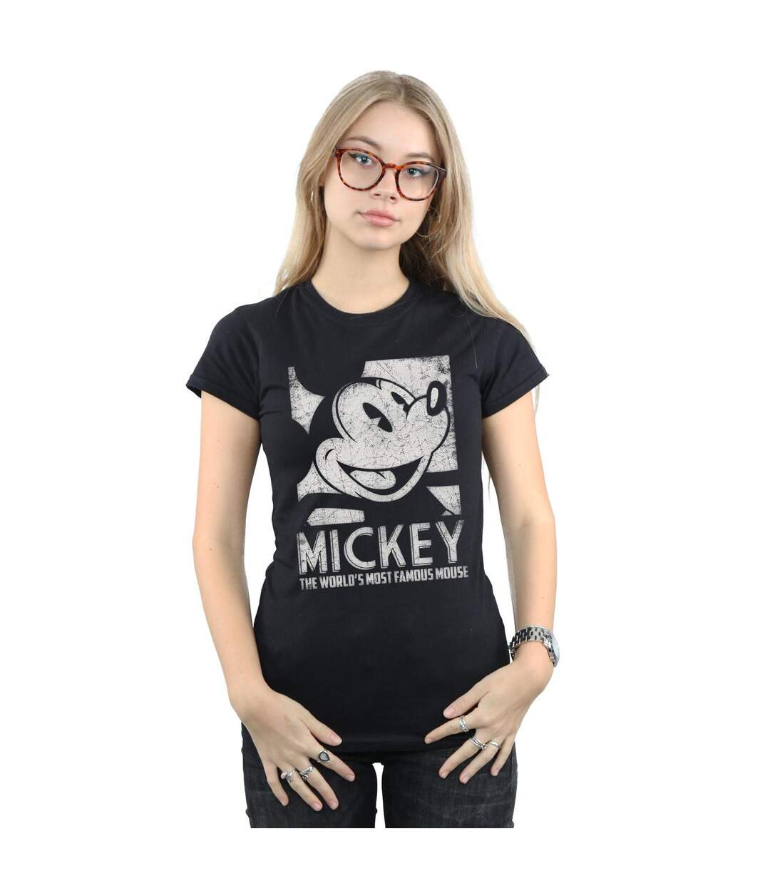 Disney T-shirt en coton Femme/Ladies Mickey Mouse Most Famous (Noir) - UTBI30904-2