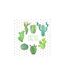 Lot de 20 Serviettes en Papier Boho Cactus 33x33cm Blanc