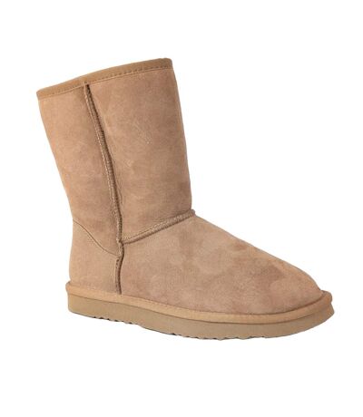 Womens/ladies Jodie Sheepskin Ankle Boots Fawn Eastern Counties Leather