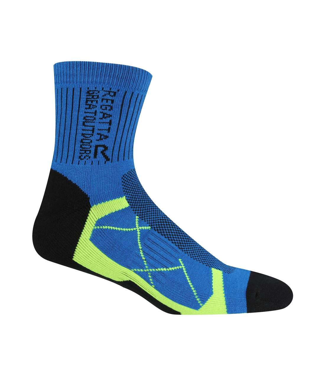 Pack of 2  Mens active outdoor socks  black/hawaiian blue Regatta-2