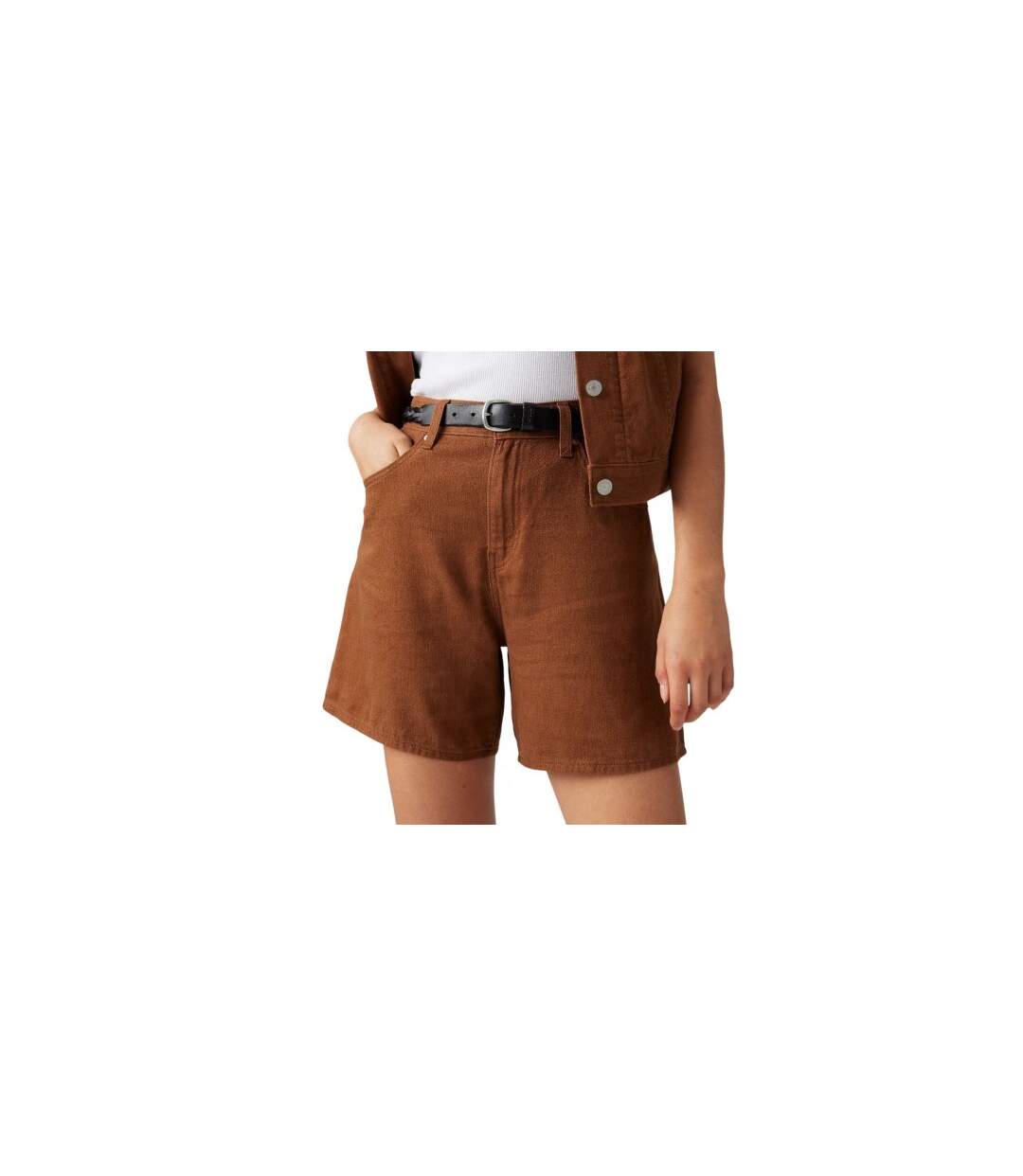 Short Femme Marron Levis-1