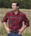 Men's Red Checked Flannel Shirt