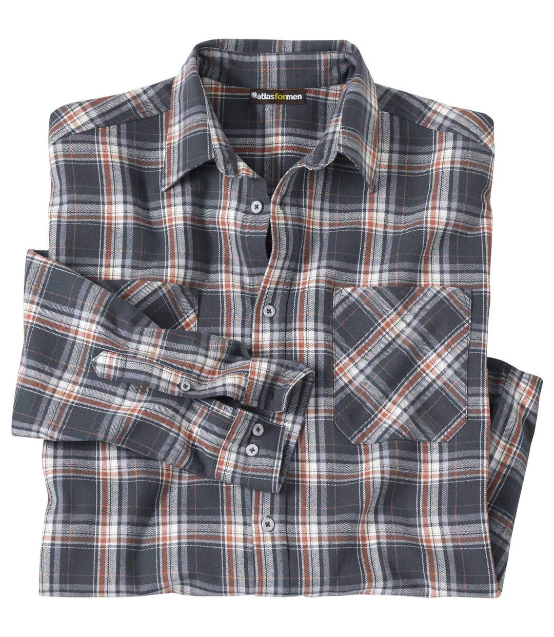 Men's Grey Checked Flannel Shirt  Atlas For Men