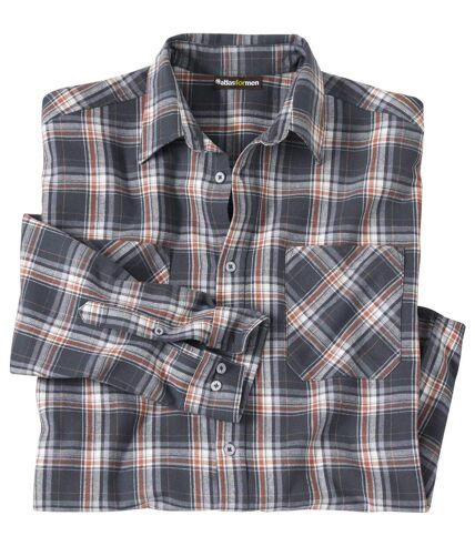 Men's Grey Checked Flannel Shirt 