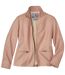 Women's Pink Faux-Leather Jacket 