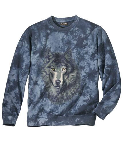 Meltonový svetr s potiskem vlka