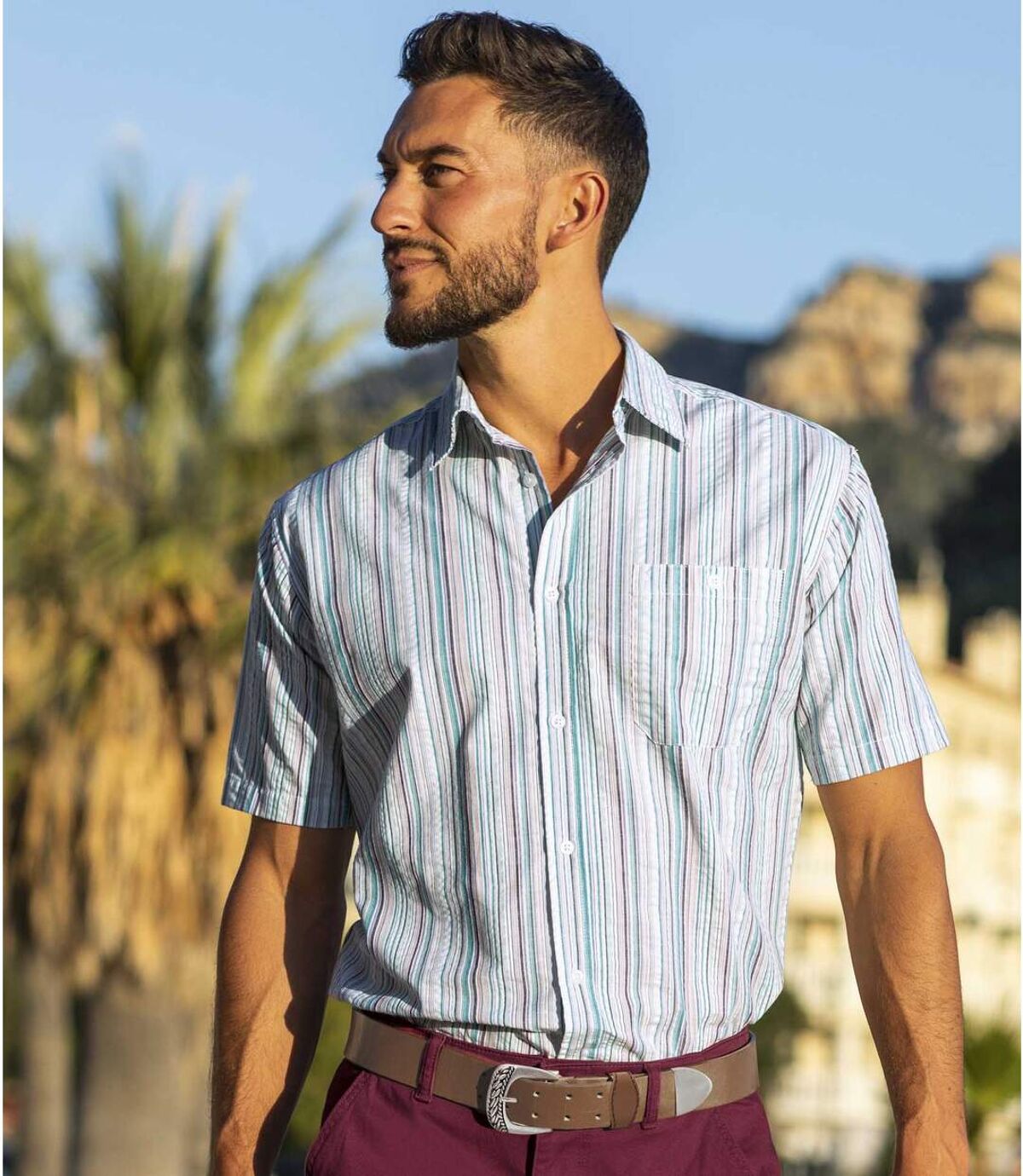 Košile z krepové bavlny Santa Monica Atlas For Men