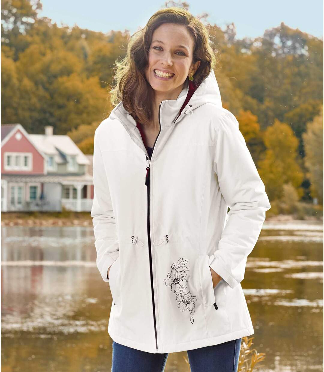 Microtech parka met bloemenprint-1