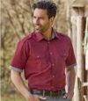 Men's Red Short-Sleeved Poplin Shirt Atlas For Men