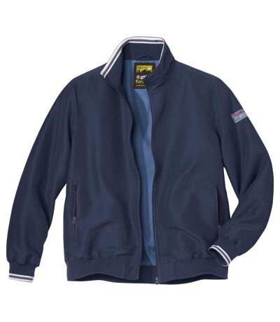 Men's Navy Microfibre Jacket - Full Zip