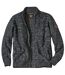 Men's Mottled Navy Zip-Up Knitted Jacket