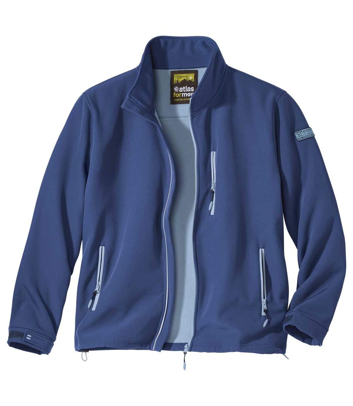 Men's Microfleece-Lined Softshell Jacket - Blue Atlas For Men