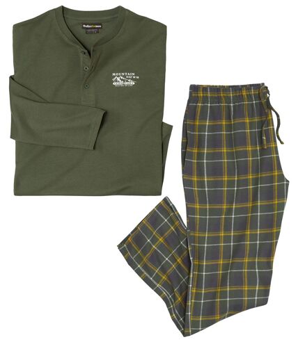 Men's Khaki Flannel & Jersey Pajamas