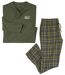 Men's Khaki Flannel & Jersey Pyjamas-1