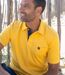 Pack of 3 Men's Cotton Polo Shirts - Khaki Yellow Navy-4