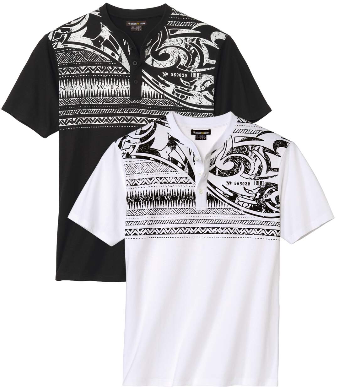 Le Lot de 2 Tee-Shirts Boutonnés Imprimé Tahitien-1