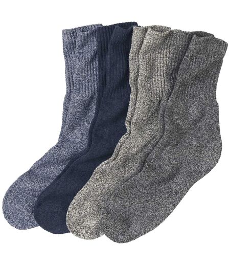 Sada 4 párů sportovních ponožek z melírovaného úpletu 