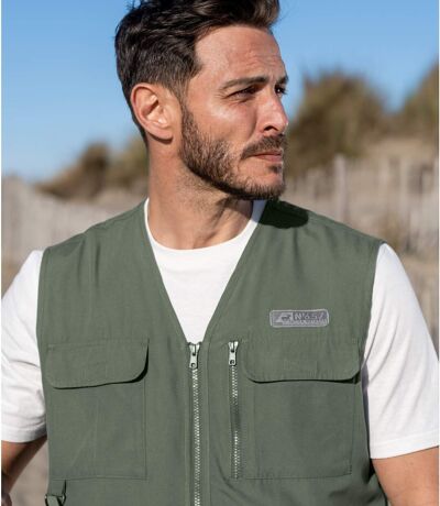 Men's Khaki Multipocket Gilet