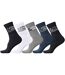 Pack of 5 Pairs of Men's Sports Socks - White Blue Grey Black-1