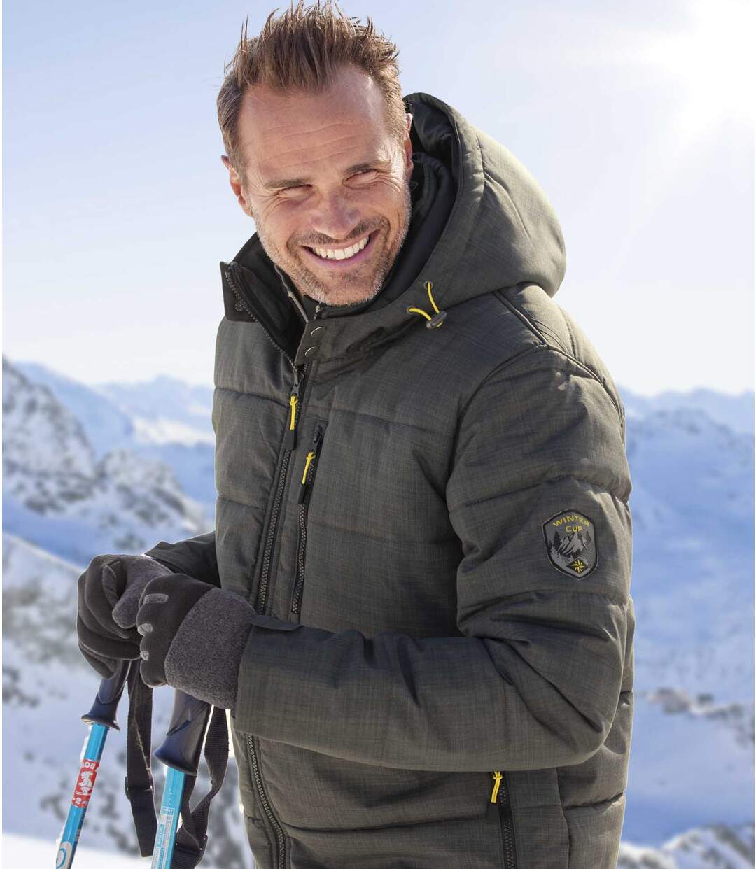 Gewatteerde winterjas met afritsbare capuchon  Atlas For Men