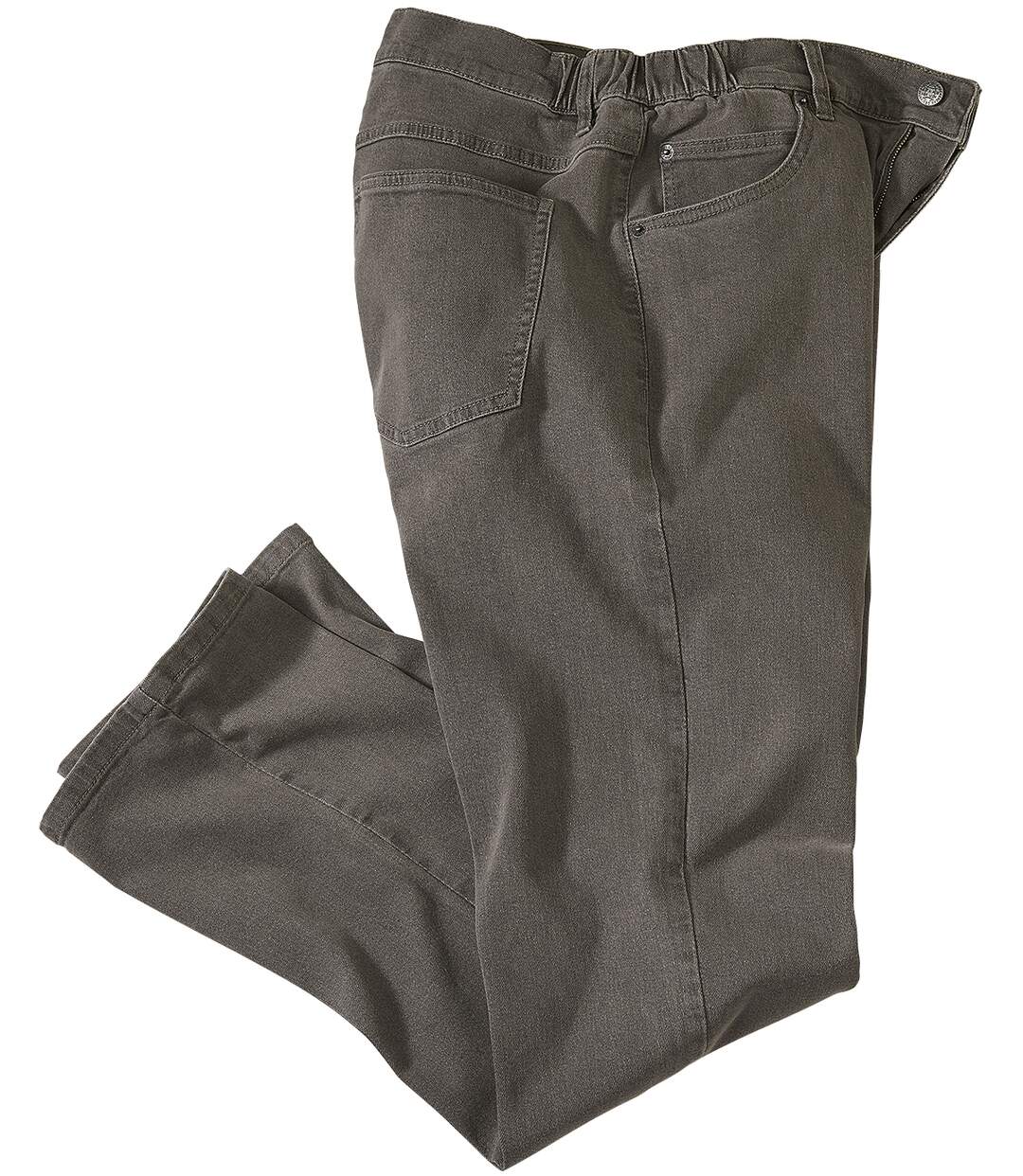 Regular fit spijkerbroek met half elastische taille-2