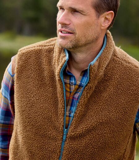 Men's Reversible Padded Vest - Blue Brown