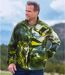 Men's Green Printed Fleece Jacket