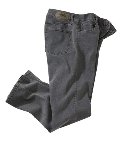 Men's Grey Regular Stretch Jeans