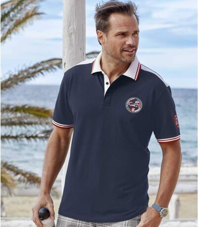Men's Navy Rugby Polo Shirt