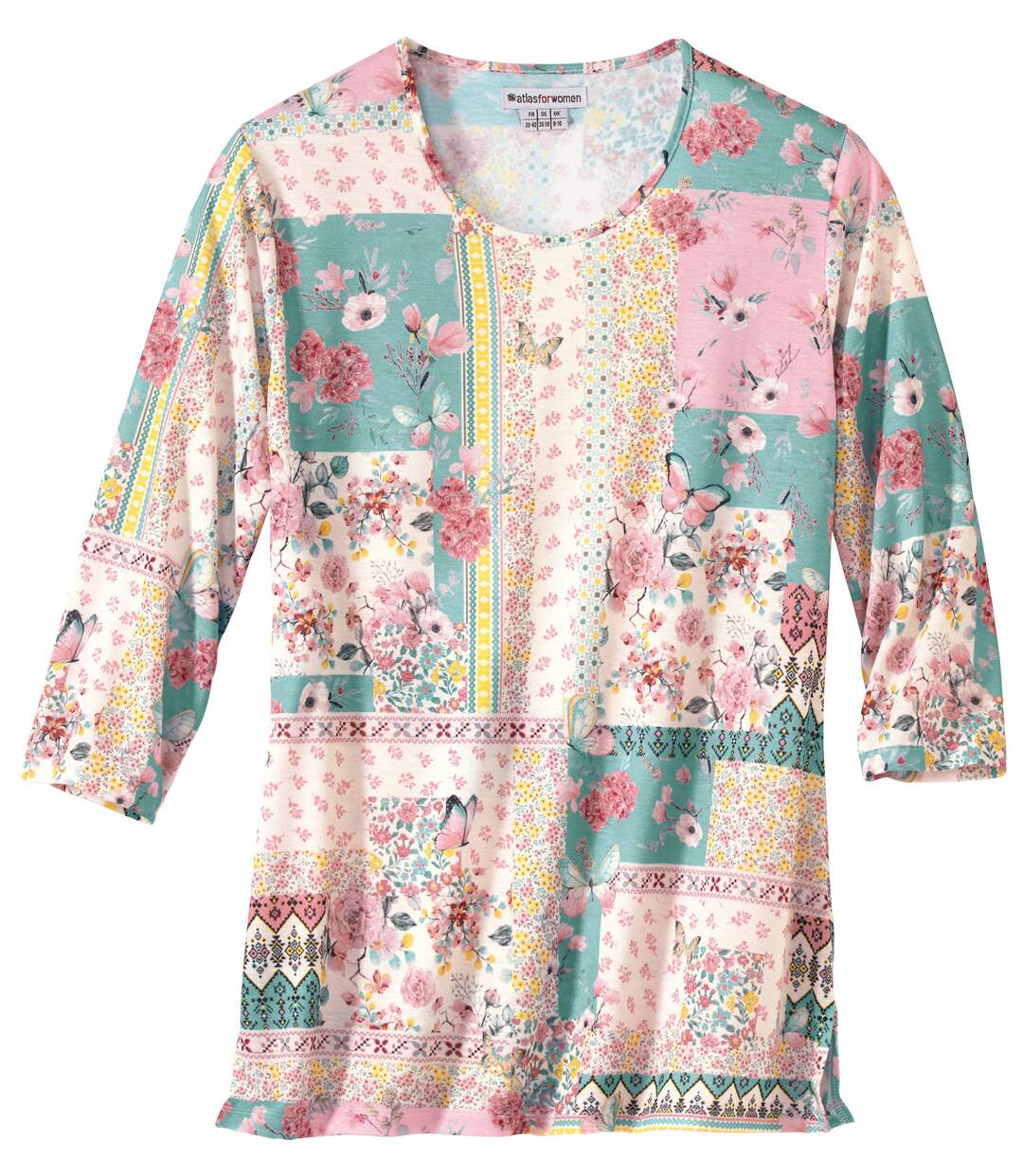 Women's Ecru Patchwork Print Tunic 